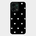 Heart Pattern Black Glass Case Cover For Oppo Reno 14 5G
