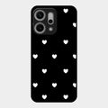 Heart Pattern Black Glass Case Cover For Oppo Reno 14 Pro 5G