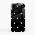 Heart Pattern Black Glass Case Cover For Oppo Reno 15C 5G