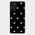 Heart Pattern Black Glass Case Cover For Oppo Reno 6 5G