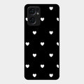 Heart Pattern Black Glass Case Cover For Oppo Reno 7 5G