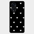 Heart Pattern Black Glass Case Cover For Oppo Reno 8T 5G