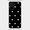 Heart Pattern Black Glass Case Cover For Poco C71