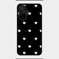 Heart Pattern Black Glass Case Cover For Poco F7 5G