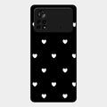 Heart Pattern Black Glass Case Cover For Poco X4 Pro 5G