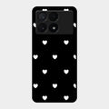 Heart Pattern Black Glass Case Cover For Poco X6 Pro 5G