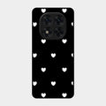 Heart Pattern Black Glass Case Cover For Poco X7 5G