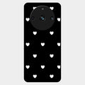 Heart Pattern Black Glass Case Cover For Realme 11 Pro Plus 5G