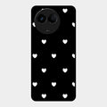 Heart Pattern Black Glass Case Cover For Realme 11X 5G