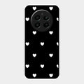 Heart Pattern Black Glass Case Cover For Realme 12 Plus 5G