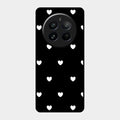 Heart Pattern Black Glass Case Cover For Realme 12 Pro 5G