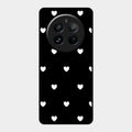 Heart Pattern Black Glass Case Cover For Realme 12 Pro Plus 5G