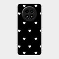Heart Pattern Black Glass Case Cover For Realme 13 5G