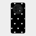 Heart Pattern Black Glass Case Cover For Realme 13 Plus 5G