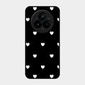 Heart Pattern Black Glass Case Cover For Realme 14 Pro 5G