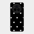 Heart Pattern Black Glass Case Cover For Realme 14 Pro Plus 5G