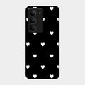 Heart Pattern Black Glass Case Cover For Realme 14X 5G