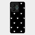 Heart Pattern Black Glass Case Cover For Realme 15 5G