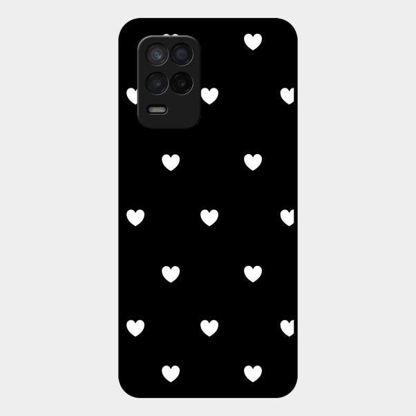 Heart Pattern Black Glass Case Cover For Realme 9 5G