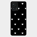 Heart Pattern Black Glass Case Cover For Realme 9 Pro 5G