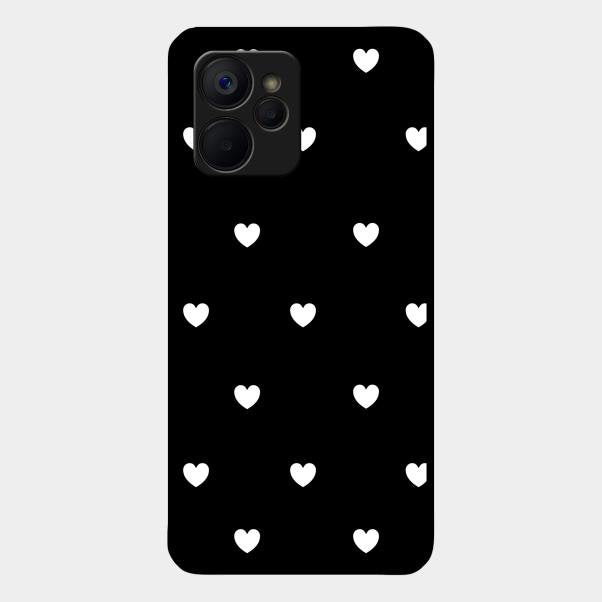 Heart Pattern Black Glass Case Cover For Realme - ShopOnCliQ