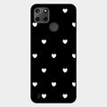 Heart Pattern Black Glass Case Cover For Realme C21Y