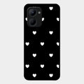 Heart Pattern Black Glass Case Cover For Realme C33 2023