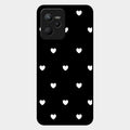 Heart Pattern Black Glass Case Cover For Realme C35