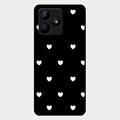 Heart Pattern Black Glass Case Cover For Realme C53