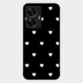 Heart Pattern Black Glass Case Cover For Realme C55