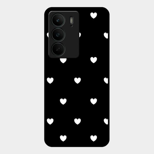 Heart Pattern Black Glass Case Cover For Realme C75 5G