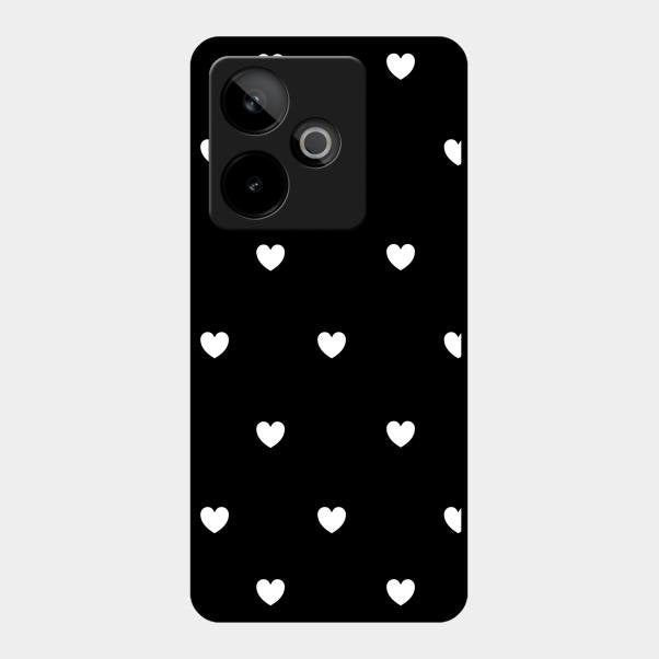 Heart Pattern Black Glass Case Cover For Realme Gt 7 5G