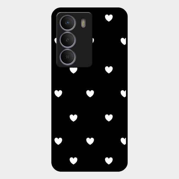 Heart Pattern Black Glass Case Cover For Realme P3 Lite 5G