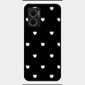 Heart Pattern Black Glass Case Cover For Redmi 11 Prime 5G