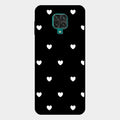 Heart Pattern Black Glass Case Cover For Redmi Note 10 Lite