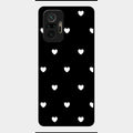 Heart Pattern Black Glass Case Cover For Redmi Note 10 Pro