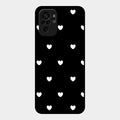 Heart Pattern Black Glass Case Cover For Redmi Note 10