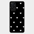 Heart Pattern Black Glass Case Cover For Redmi Note 11 Pro 5G
