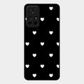 Heart Pattern Black Glass Case Cover For Redmi Note 11T 5G