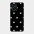 Heart Pattern Black Glass Case Cover For Redmi Note 12 4G