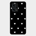 Heart Pattern Black Glass Case Cover For Redmi Note 12 Pro 5G