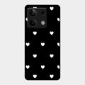 Heart Pattern Black Glass Case Cover For Redmi Note 13 5G
