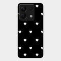 Heart Pattern Black Glass Case Cover For Redmi Note 13 Pro 5G