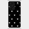 Heart Pattern Black Glass Case Cover For Redmi Note 13 Pro Plus 5G