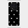 Heart Pattern Black Glass Case Cover For Redmi Note 14 Pro 5G