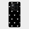 Heart Pattern Black Glass Case Cover For Redmi Note 14 Pro Plus 5G