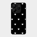 Heart Pattern Black Glass Case Cover For Redmi Note 14 Se 5G