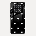 Heart Pattern Black Glass Case Cover For Redmi Note 15 5G