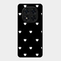 Heart Pattern Black Glass Case Cover For Redmi Note 15 Pro Plus 5G