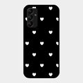 Heart Pattern Black Glass Case Cover For Samsung Galaxy A14 5G